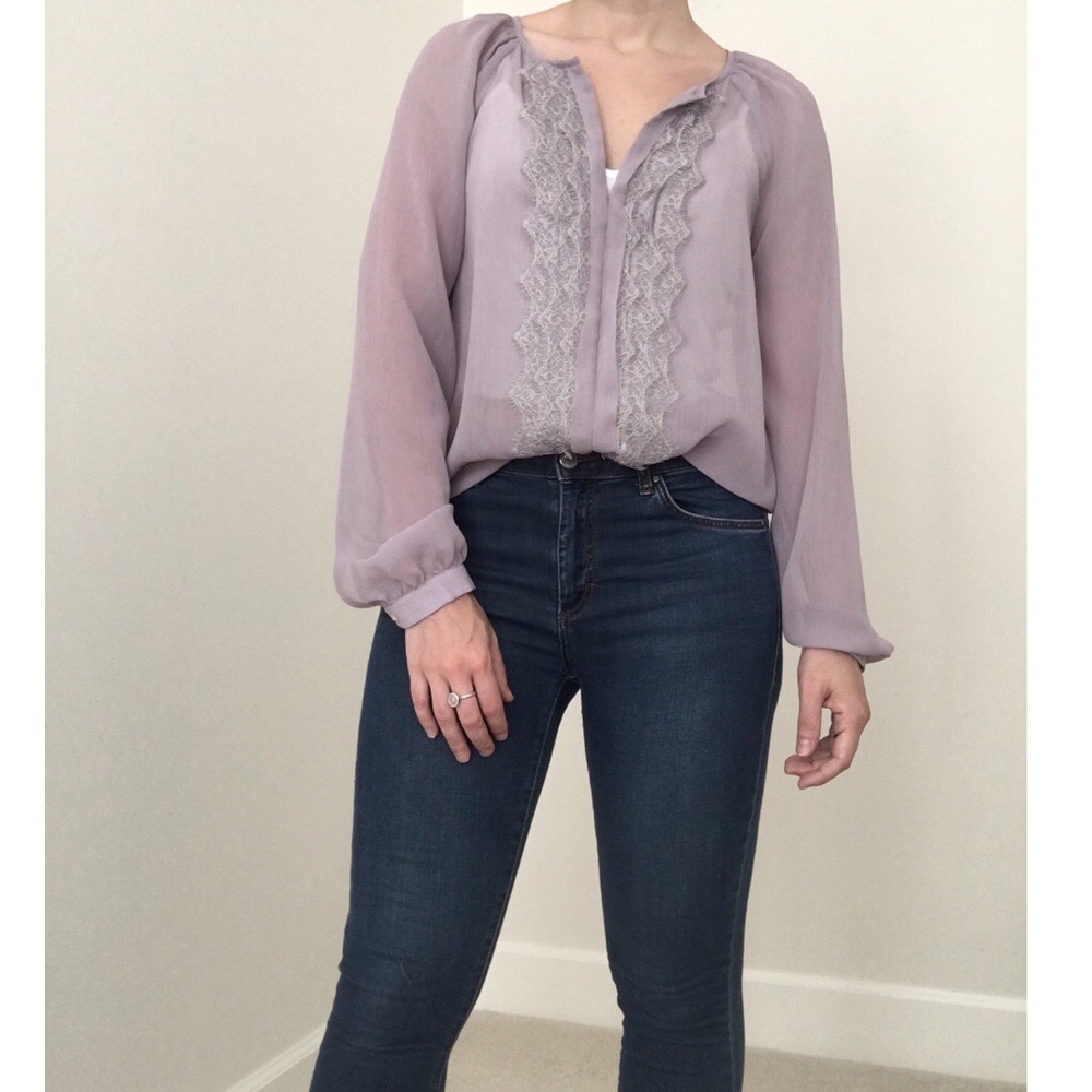 ⬇️$38 Ann Taylor purple lace blouse